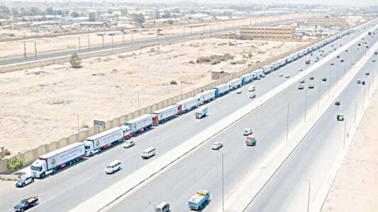 مصر سے 115 ٹرکس امدادی سامان لیکرغزہ روانہ