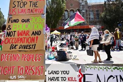 کیلیفورنیا یونیورسٹی میں اسرائیل حامیوںکا فلسطین حمایتی طلبہ پر حملہ
